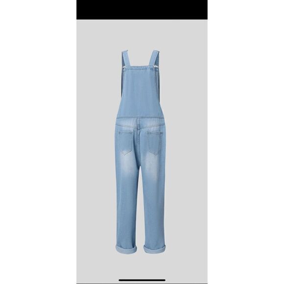 Floral print denim overalls size Xl 16 - Picture 3 of 10